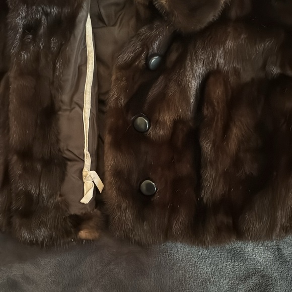 Dark Brown Cropped Real Fur Jacket - Picture 2 of 7